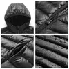 남자 가벼운 포장 가능한 후드 다운 자켓 남자 가을 겨울 패션 슬림 자켓 코트 방풍 캐주얼 브랜드 다운 재킷 210916