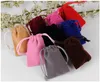 100pcs 5x7cm Velvet Drawstring Pouch Bag Jewelry Bag Christmas Wedding Gift Bags223P