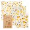 NEU3 Stück/Packung Bienenwachs-Aufbewahrungsfolie Wiederverwendbare Lebensmittelverpackungen, nachhaltige, plastikfreie Küchenutensilien, umweltfreundliche Sandwich-Abdeckungen RRE11406