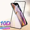 10D Full Cover Displayschutzfolie für iPhone 14 13 12 11 Pro XS Max XR X 8 7 6 Plus 12Pro 9H Härte gehärtetes Glas 10 in 1 Papierbox