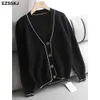 Blanc Noir Solide Pull Cardigans Veste Femmes Femmes Épais Pull Coffret Veste Cardigan Veste Manteau Outwear 210917