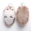 İmitasyon Tavşan Kürk Baykuş Anahtarlık Sevimli Moda Çocuklar Peluş Bebekler Pom Yumuşak Kabarık Charm Bebek Kız Kadın Hediye
