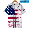 Mannen T-shirts Schedel USA Nationale Vlag Baseball T-shirt Hip Hop Casual 3d T-shirt Tee Harajuku Streetwear Shirt Merk kleding