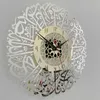 時計アートクラフトイスラム教徒のラマダンウォールクロックゴールドスーラアルイクラス装飾イスラムカリオグラフィラマダンイスラム時計アクリル210930