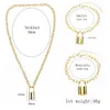 Three Piece Suit Lock Chain Halsband Punk 90 -tal Länk Guldfärgadlock Pendant Women Fashion Gotic Jewely Neckraces335f