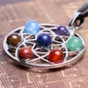 Natural Crystal 7 Colorful Stone Fashion Charm for DIY Necklace Pendant Seven Star Group Jewelry