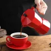 GURET Maker Aluminum Mocha Espresso Percolator Pot Coffee Kettle Cafetera Home Outdoor Stovetop Cafe Tools Red