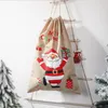 59*38cm Santa Sack Bag Decoration Large Organic Heavy Drawstring Gift Bags Linen Backpack Personalized Festival Party Decor