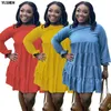 Vêtements ethniques XL-5XL grande taille femmes robes africaines pour 2021 Robe mi-longue fête à manches longues a-ligne Robe de noël Femme Vestidos