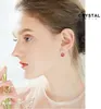 Pendientes de tuerca de alta calidad chapados en platino de 18 quilates para mujer, Ángel redondo, cristal austriaco auténtico, joyería con estilo/elegante