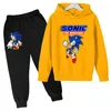 Симпатичные брюки с капюшоном Set Set Sonic 2pcs Set для 316 лет детские мальчики для девочек -брюк с капюшоном Set6204968
