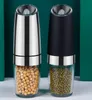 NEWGravity Electric Salt Pepper Grinder, Automatic Mill Battery-Operated with Adjustable Coarseness, LED Light, Kitchen tool ZZE10772