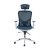 US Stock Commercial Furniture Techni Mobili High Back Executive Mesh Office Chair with Arms, Headrest and Lumbar Support, Blue a17