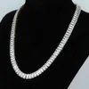 Trendy quadrado laboratório diamante cz colar branco ouro cheia festa de casamento colar de cadeia para mulheres homens cubano rock hiphop jóias x0509