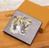 2022 Designer High Luxury Cardholder Men Animal Mens Womens G plånbok Läder Svart Snake Tiger Bee Plånböcker Kvinnor Långt stil Purse Korthållare Mynt med present B