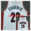 0 Gilbert Arenas 20 Amar'e Stoudemire Arizona Retro Basketball Jersey Embroidery Stitched Custom Any Number Name Ncaa XS-6XL