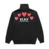 Hot Top Quality HOLIDAY Heart CDG C002D hoodies Black Unisex Casual Heart Long Sleeve Pullover Play Coat