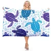 Stor strandhandduk Blå Deep Sea Conch Rektangulär Badhandduk Microfiber Absordent Yoga Mat Outdoor Blanket Travel Handduk