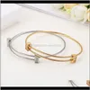 Consegna di goccia di fascino 2021 braccialetti di moda in acciaio inossidabile zircone braccialetti di collegamento intrecciati per le donne Pulseras Mujer gioielli della Boemia Bvqur