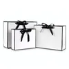 Present Wrap 10st White Kraft Paper Bag med handtag Kläder Shopping Stor Storage Party Favor Candy Packaging Bow