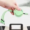 Phone Cables 3 in 1 retractable Stretch cable convenient storage charging Data line For Android Type C moblie Samsung phone 1.1M