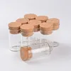 10 ml Depolama Şişeleri Küçük Test Tüpü Cork Stoper Cam Baharat Şişe Konteyner Jars RH3543