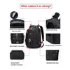 Crossten Durable 17 Inch Laptop Backpack,45L Travel Bag,College Bookbag,USB Charging Port,Water Resistant,Swiss-Multifunctional 211215
