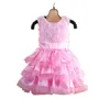 Pink Baby Girl Платье Цветочные новорожденные TUTU Платья для волос 2-х частей Одежда Костюм Детская Летняя Одежда Девушки Джим Блузка Топ 210413