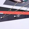 Sweet Simple Double Layer Pearl Collarbone Halsband Charmig Kvinnors Choker Chain Pendant Kvinna Modeår Smycken Gåvor