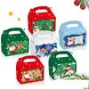 12st/Set 3d Christmas Treat Boxes Paper Present Box Candy Cookie Wrapping Elf Santa Snowman Reindeer HH21-844