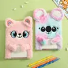 NOVO! NOVO!!! Para A5 Rosa Fada Caderno Caderno Colorido Urso Menina Estudante Estudante Presente Bonito Koala Plush Notebook Notepad Diário Diário Livro