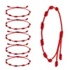 Braccialetti con ciondoli 24 pz 7 nodi braccialetto di corda rossa per donna uomo amuleto fortunato e amicizia fatta a mano treccia corda braccialetto gioielli 292c