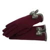 Rękawiczki bez palców Moda Kobiety Jesień Zima Śliczna Łuk Ciepłe Ciepłe Mitts Full Finger Mittens Cashmere Kobieta