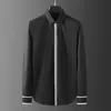 Men's Casual Shirts High Quality Men Business Slim Shirt Long Sleeve Formal Dress Sequin Decoration Social Party Clothing