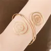 Filigran Swirl Gypsy Boho Armband Górna ramię Bransoletka Mankiet Bransoletka Spirala Armilet Armlet Circle for Women Girls Dance Jewelry Q0719