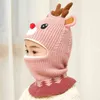 Whole Kids Christmas Hattar Bomull Brocade Sticka Cap Elk Horn Winter Hat Red