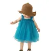 Cute Summer Baby Dress Girls Tulle Tulu Sleefeles Mesh Pasek Princess Birthday Party DQ364 Q0716