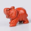 Natural vermelho smelt pedra esculpida elefante pedestres cristal figurine reiki