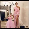 Jurken Sweetly One Shoulder Pink Prom Dress voor Moeder en Daughter Evening Party Draag jurken Collectie EWDHQ E3SMF