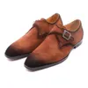 2021 Herfst koe Suede Leather Mannen Schoenen Oxford Bruin Casual Klassieke Monnik Gesp Strap Jurk Schoenen voor Mannelijk Comfortabel Schoeisel