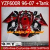 Bodys Kit para Yamaha Thundercat YZF600R YZF-600R YZF600 R CC 600R 96 97 98 99 00 01 Bodywork 86No.9 Laranja Chamas YZF600-R 02 03 04 05 06 07 600cc 1996-2007 Fairing OEM