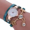 Relógios de pulso 2021 Mulheres-relógios de couro PU Rhinestone Analog Quartz Lady Assista Luxo Relógios de Pulso Pulseira Reloj de Pulseira Para Mujer # L0