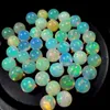 3x3 mm Naturalny Etiopski Multi Fire Round Opal Cabochon Loose Gemstone H1015