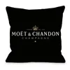 クッション装置枕ブラックベルベットプリントMoet Cushion Cotton Made Pillowcaseソフトケース高品質の印刷3981080