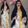 Etniska kläder marockanska blommor tryck kvinnor dubai abaya muslim maxi klänning long kaftan kalkon kaftan islamisk eid ramadan jalabiya klänning