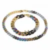 Europa America Moda Stile Uomo Hardware multicolore Inciso V Iniziali Modello Catena Maglie Toppe Collana Bracciale Gioielli 2503