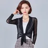 Thin Long Sleeve Shrug Bolero Women Short Sleeve Shrug Bolero Casaco Feminino Slim Woman Open Stitch Womens Coats Outer 210419