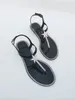 Sandales à strass pour femmes, chaussures plates décontractées à bout carré en PVC à chevrons et étoile à cinq branches, à la mode, été 2021