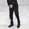 Хип-хоп Streetwear Joggers Men Black Zipper Ленты Гарем Брюки Хлопок Повседневная стрит Street Street Street Street Протяженность Длина Лодыжки Двета Y0811