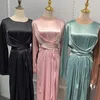 Langarm Maxikleid Frauen Satin Kleider Frau Kleidung Kleidung weiblich Dubai Arabisch Muslim europäisch amerikanisch islamische Abaya